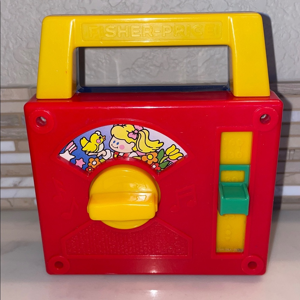 Fisher-Price Windup Musical Radio Plays Over The Rainbow Baby Toy Vintage